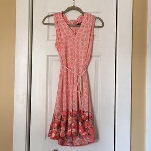 Pink Patterned Tie Dress by Peter Som